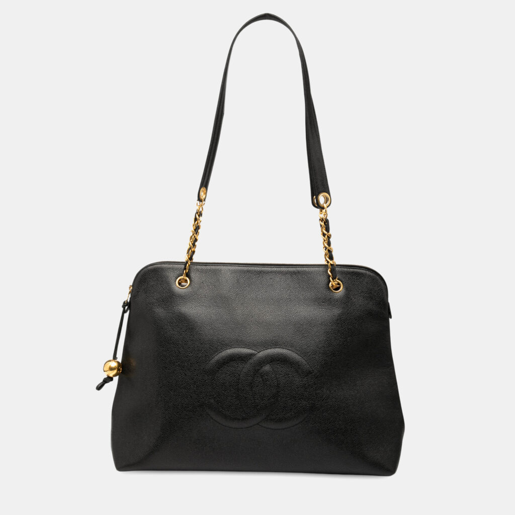 Chanel Black CC Caviar Chain Zip Tote Chanel Black CC Caviar Chain Zip Tote