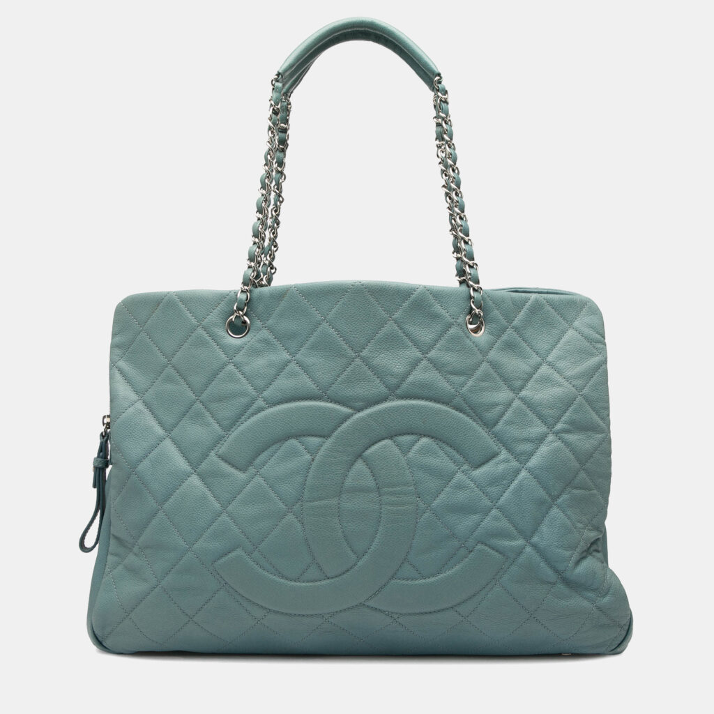 luxury-women-chanel-used-handbags-p1246829-008.jpg Chanel Blue Quilted Caviar Timeless Tote XL