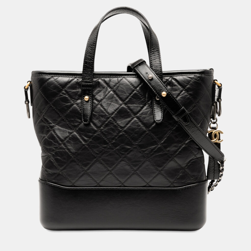 Chanel Black Medium Quilted Calfskin Gabrielle Shopping Satchel Chanel Black Medium Quilted Calfskin Gabrielle Shopping Satchel