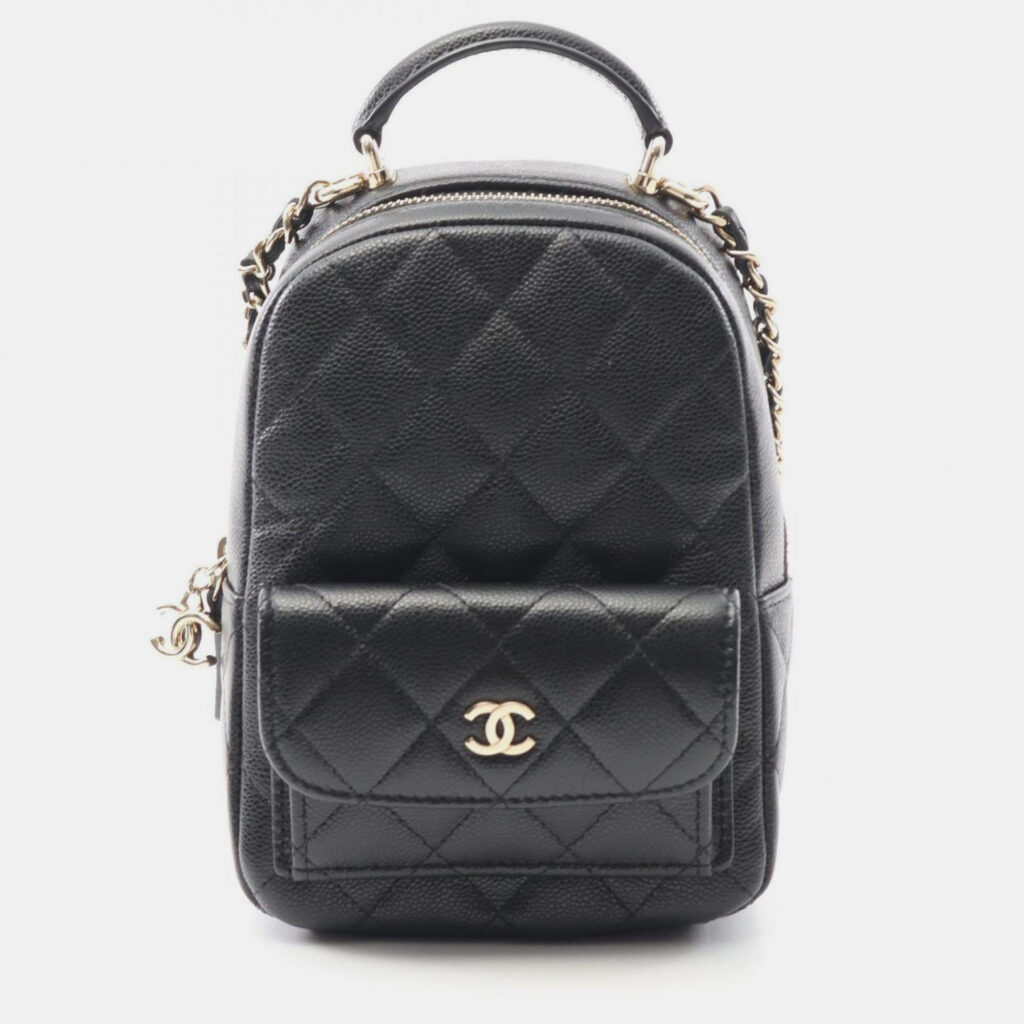 Chanel Matelasse Backpack Calfskin Leather Black Chanel Matelasse Backpack Calfskin Leather Black