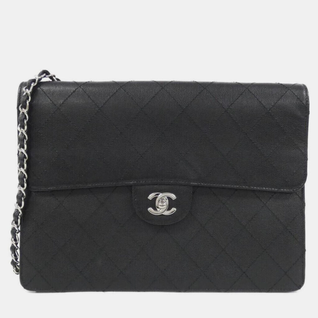 Chanel Black Caviar Leather Shoulder Bag Chanel Black Caviar Leather Shoulder Bag