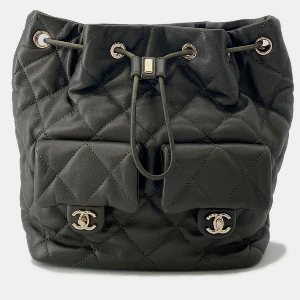 Chanel Matelasse Coco Mark Black Lambskin Backpack Chanel Matelasse Coco Mark Black Lambskin Backpack