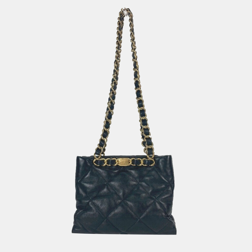 Chanel Chain Bag Quilted Matelasse Small Shopping Cc Coco Mark Shoulder Lambskin Black Chanel Chain Bag Quilted Matelasse Small Shopping Cc Coco Mark Shoulder Lambskin Black