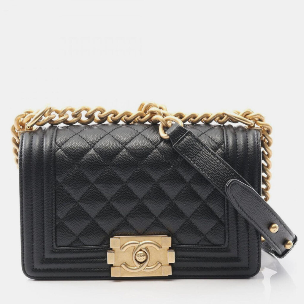 Chanel Boy Chanel Small Shoulder Bag In Calfskin Leather (Cowhide) Black