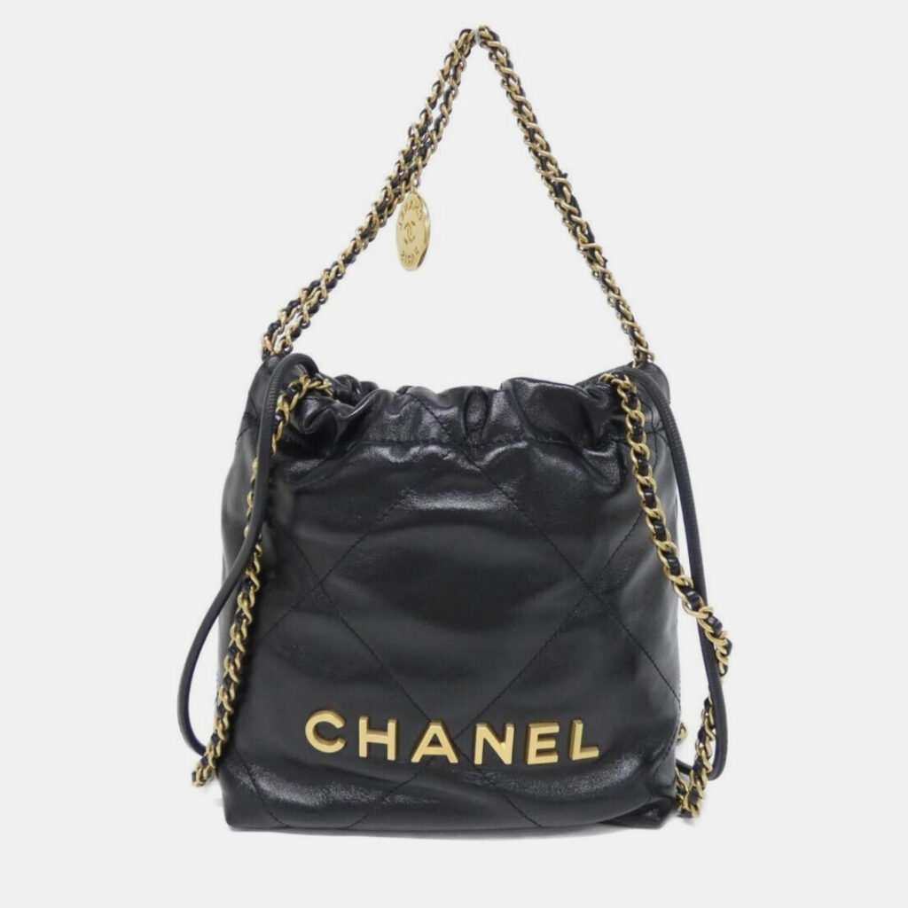 Chanel 22 Line Black Leather Handbag