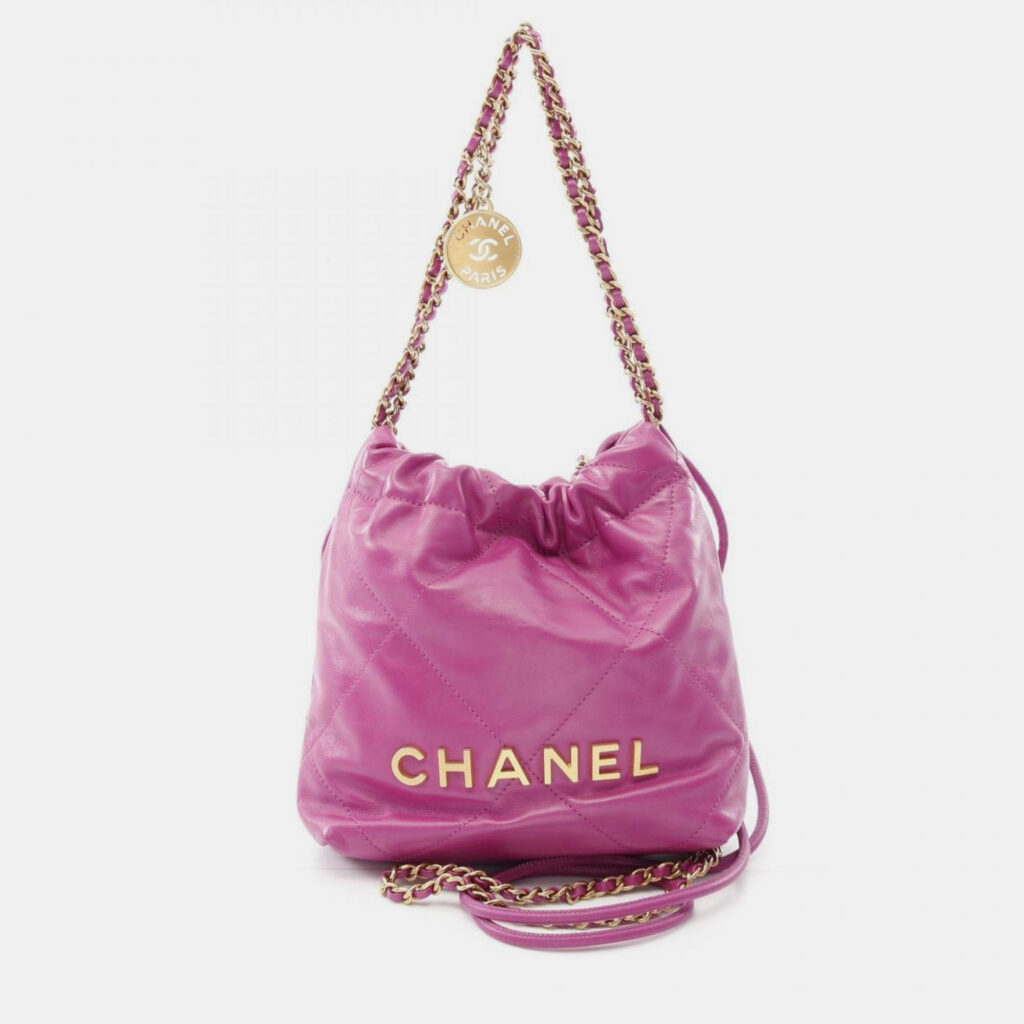 Chanel 22 Mini Shoulder Bag Leather Purple Chanel 22 Mini Shoulder Bag Leather Purple