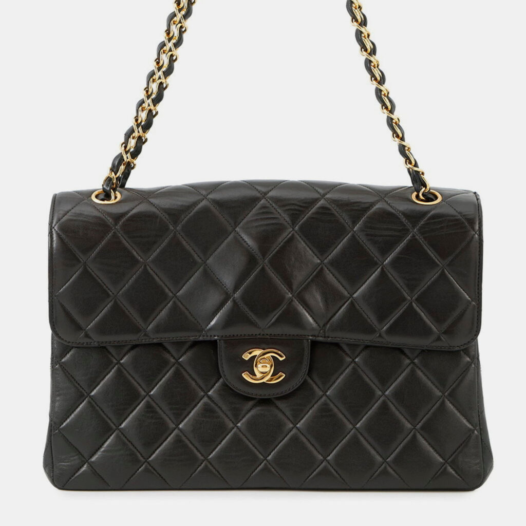 Chanel Chain Shoulder Bag Matelasse Double-Face Lambskin Black Chanel Chain Shoulder Bag Matelasse Double-Face Lambskin Black
