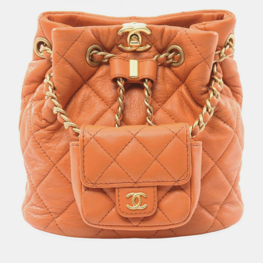 Chanel Matelasse Backpack Leather Brown Chanel Matelasse Backpack Leather Brown