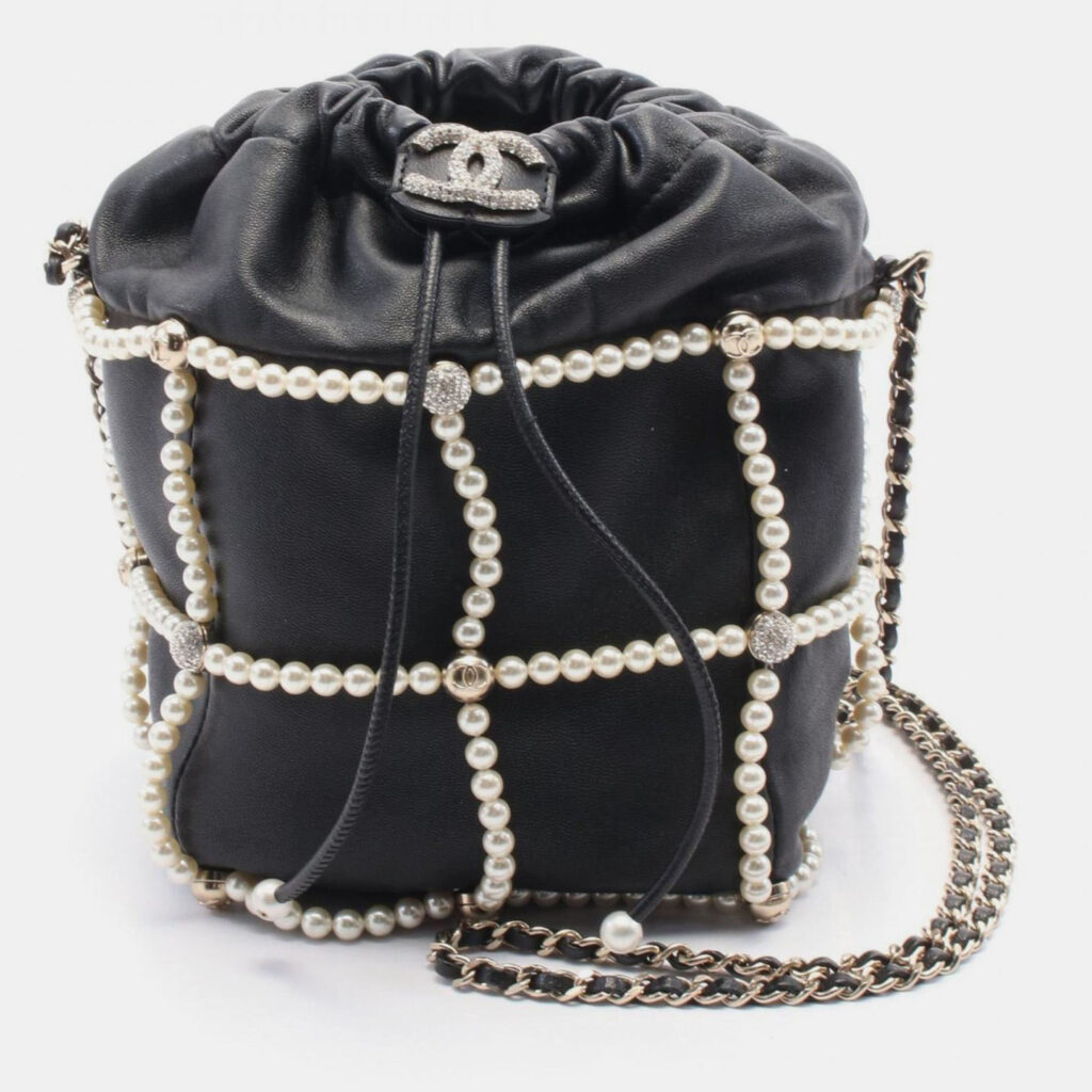 Chanel Coco Mark Shoulder Bag Lambskin (Sheepskin) Black