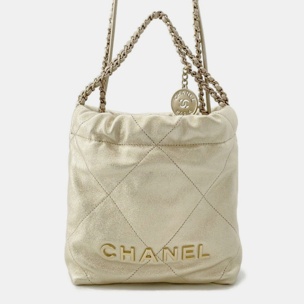 Chanel 22 Mini Handbag With Coco Mark Shiny Calfskin Leather