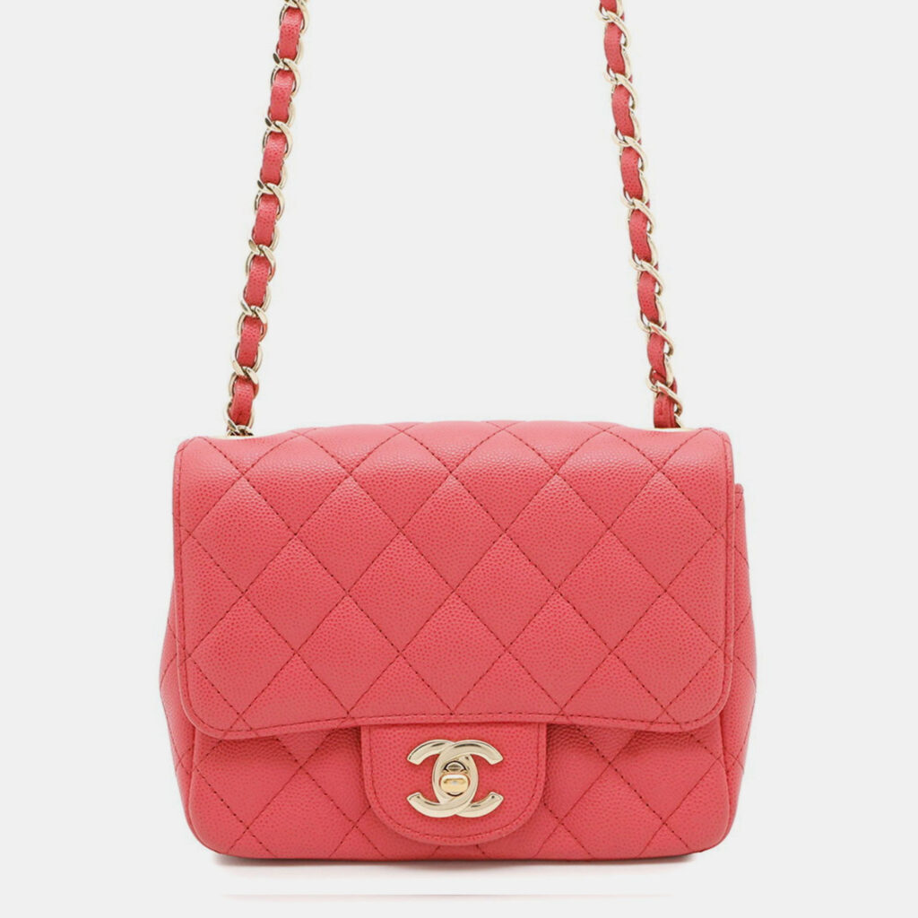 Chanel Chain Shoulder Bag Mini Matelasse Coco Mark Caviar Skin Chanel Chain Shoulder Bag Mini Matelasse Coco Mark Caviar Skin