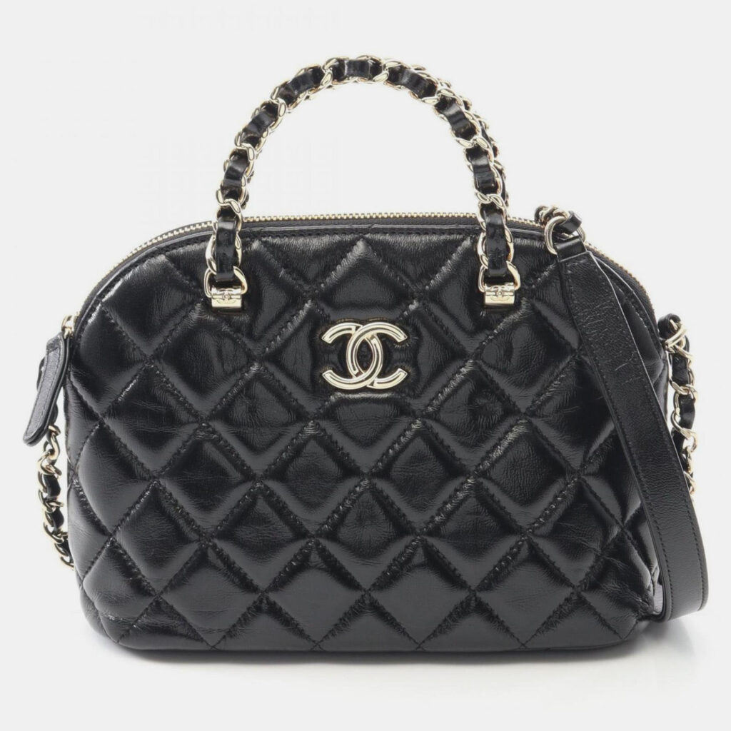 Chanel Matelasse Shoulder Bag In Shiny Lambskin Black Chanel Matelasse Shoulder Bag In Shiny Lambskin Black