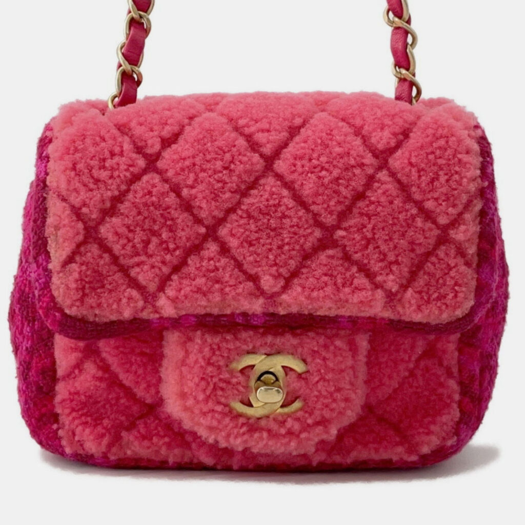 Chanel Mini Matelasse Tweed Chain Shoulder Bag