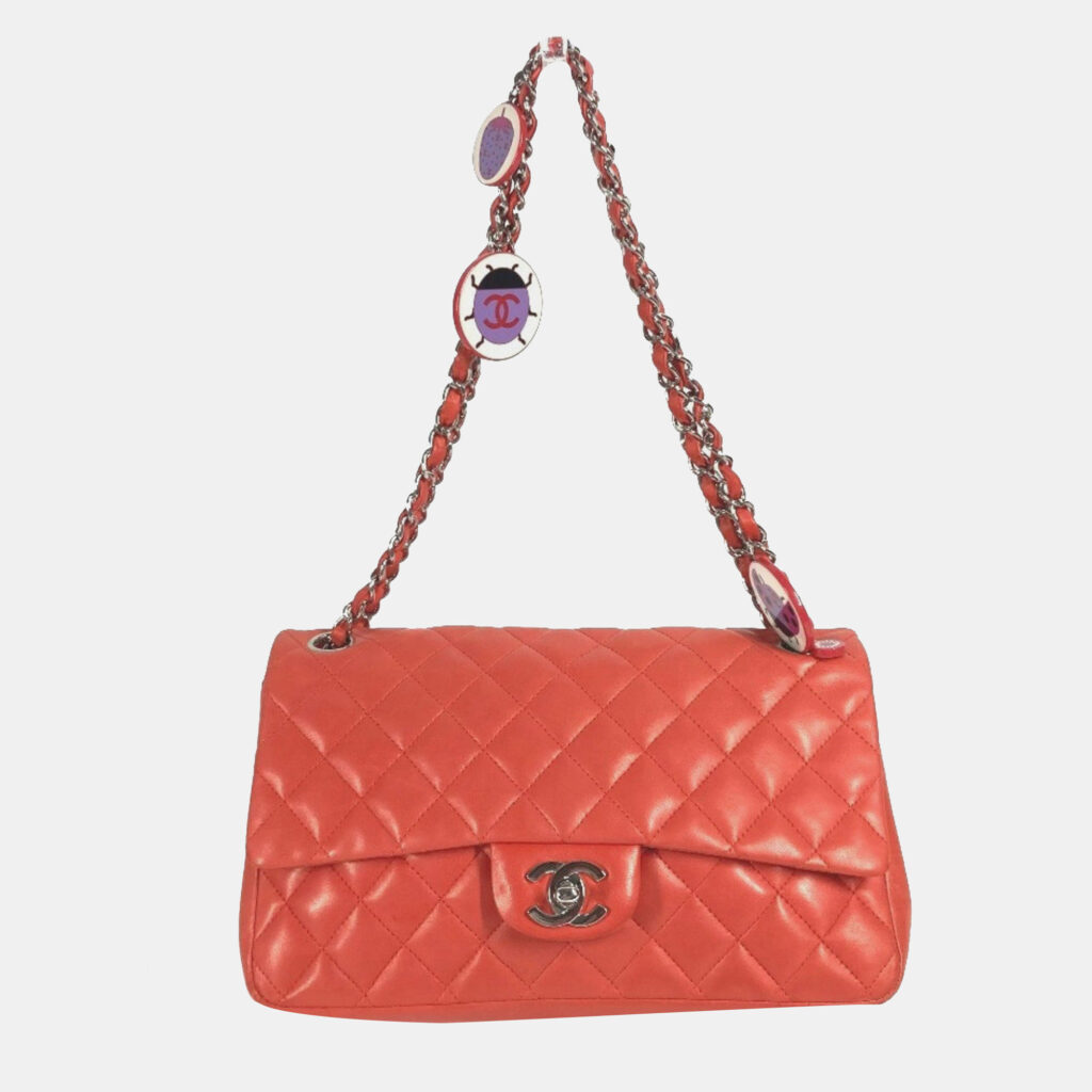 Chanel Shoulder Bag Matelasse 25 Ladybug Strawberry W Chain Lambskin Red Chanel Shoulder Bag Matelasse 25 Ladybug Strawberry W Chain Lambskin Red