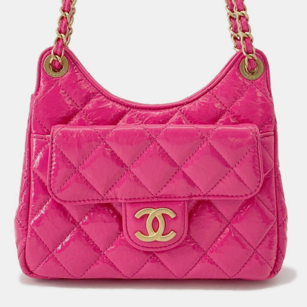 Chanel Chain Shoulder Bag Matelasse Coco Mark Hobo Calfskin Chanel Chain Shoulder Bag Matelasse Coco Mark Hobo Calfskin