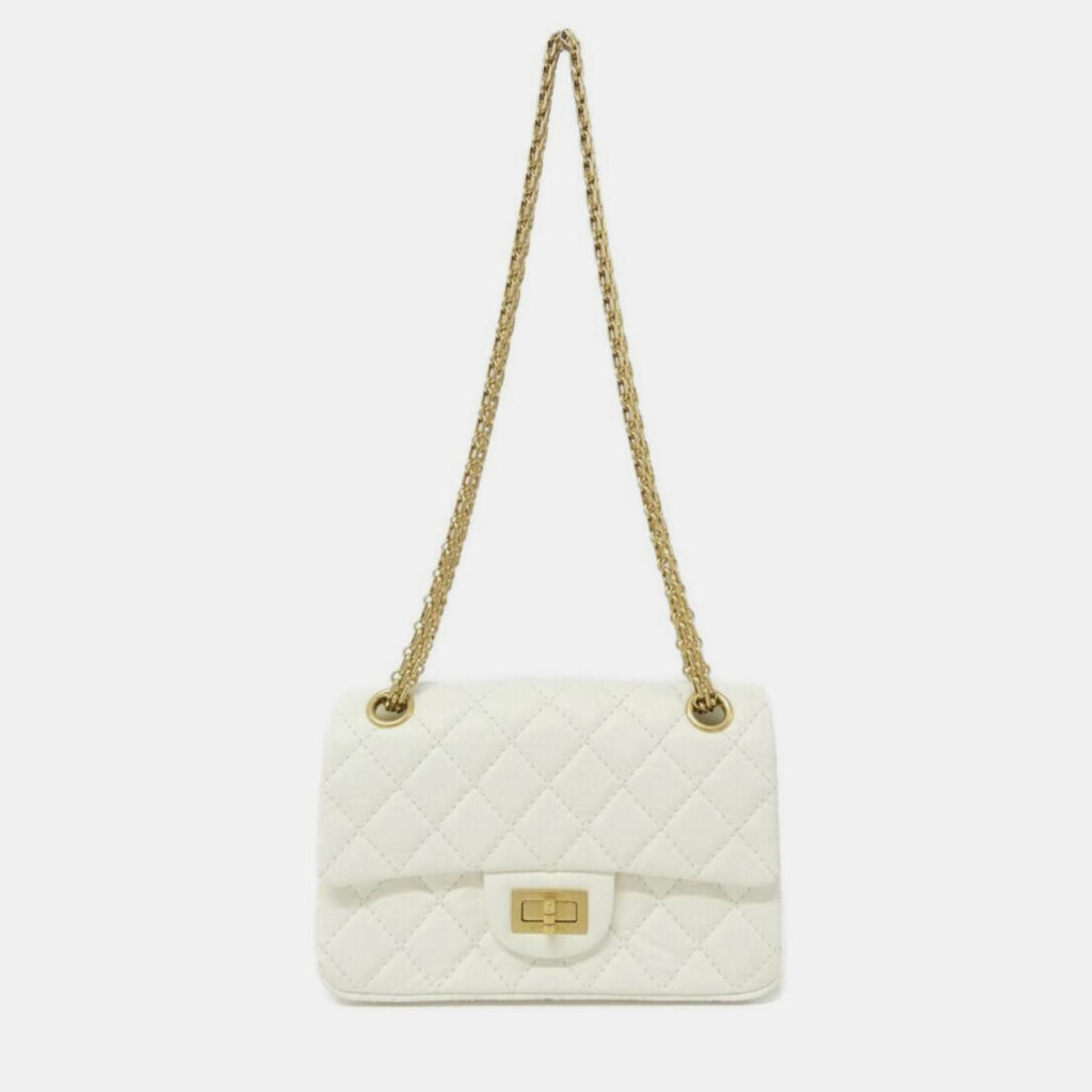 Chanel Leather White Shoulder Bag Chanel Leather White Shoulder Bag