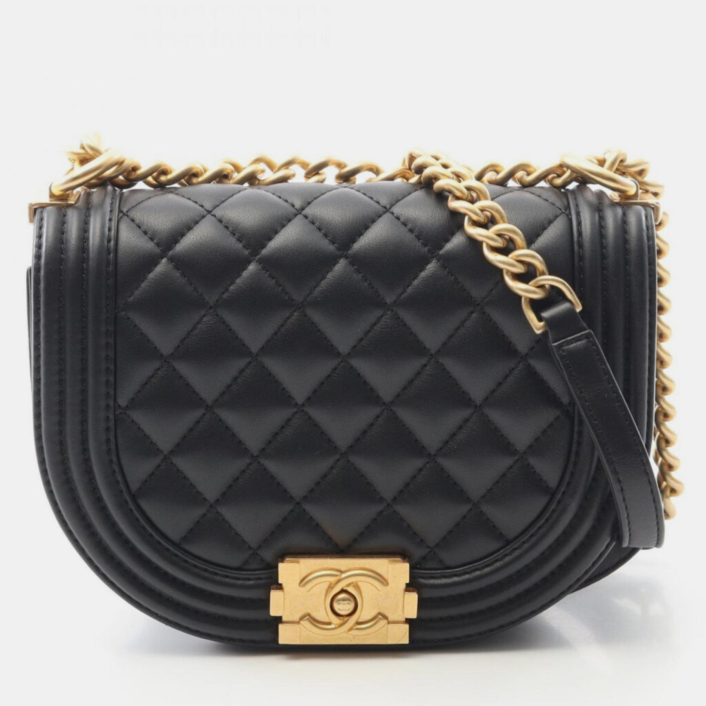 Chanel Boy Chanel Small Shoulder Bag Lambskin Leather Black