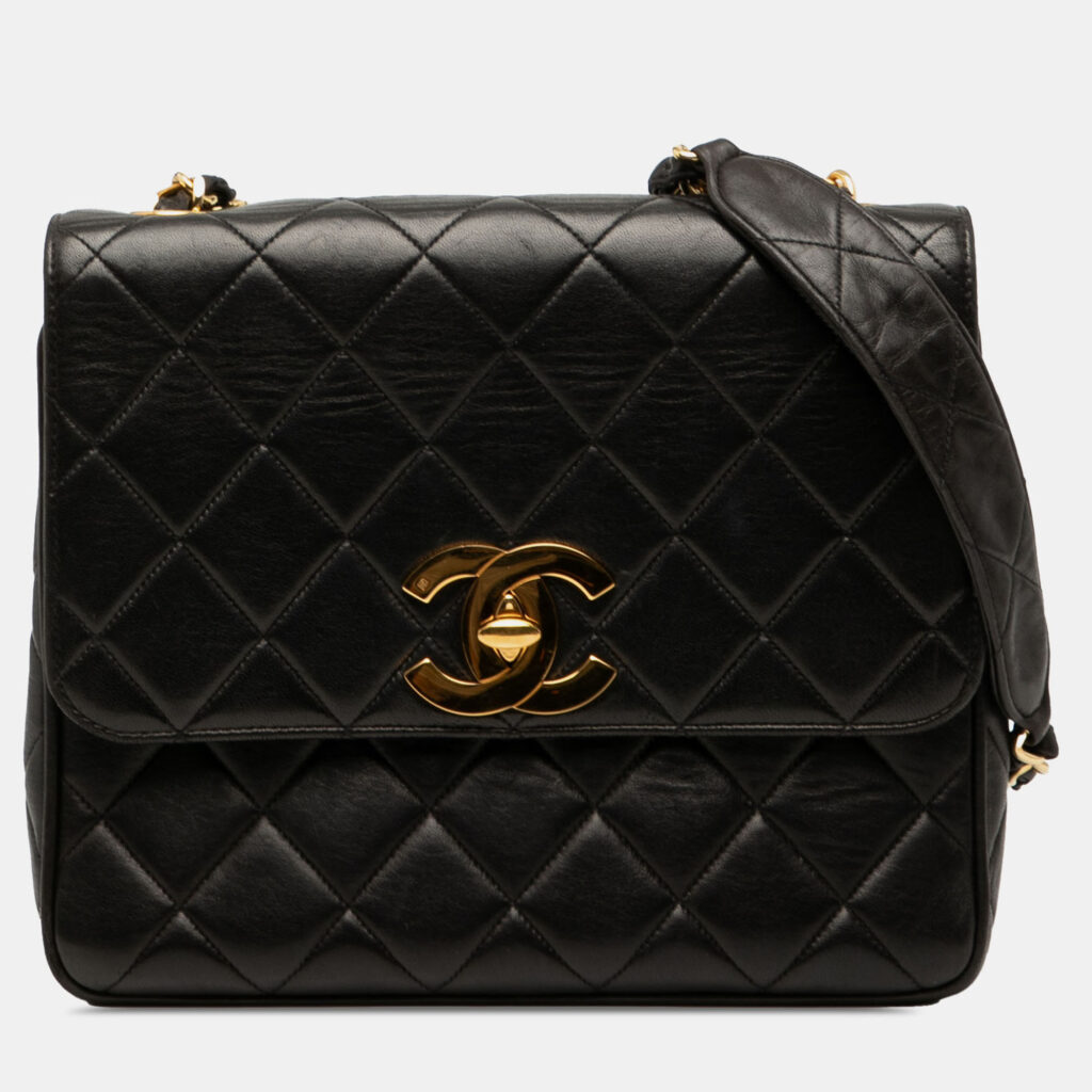 Chanel Black Quilted Lambskin XL Square Flap Chanel Black Quilted Lambskin XL Square Flap