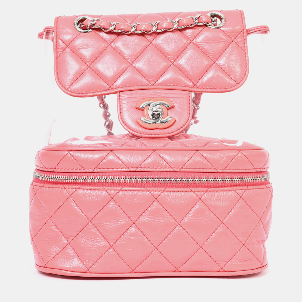 Chanel 2018 Pink Calfskin Leather/PVC 'Aquarium' Backpack Chanel 2018 Pink Calfskin Leather/PVC 'Aquarium' Backpack