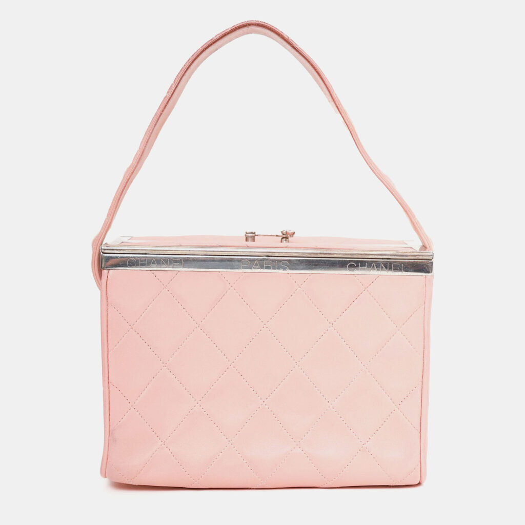 Chanel 1996-97 Pink Quilted Lambskin Vanity Box Chanel 1996-97 Pink Quilted Lambskin Vanity Box