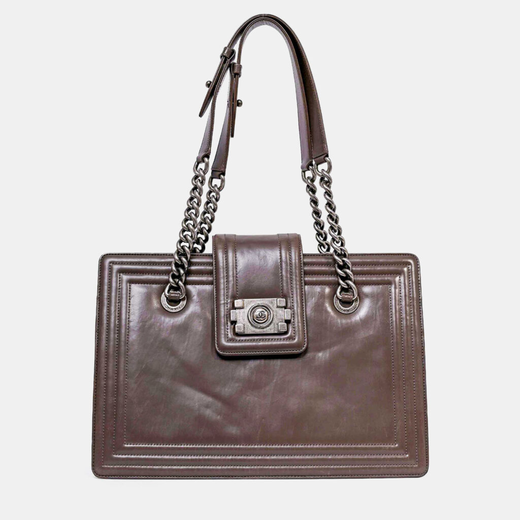 Chanel 2011 Grey Leather Reverso Boy Bag Chanel 2011 Grey Leather Reverso Boy Bag