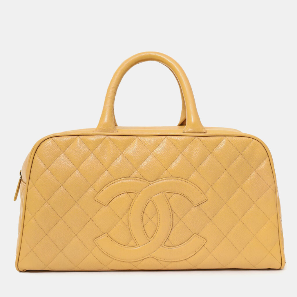 Chanel 2004-05 Beige Caviar Large Bowler Bag Chanel 2004-05 Beige Caviar Large Bowler Bag