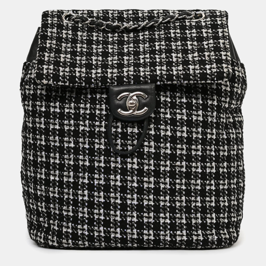 Chanel 2016 Black/Silver Tweed 'Urban Spirit' Backpack