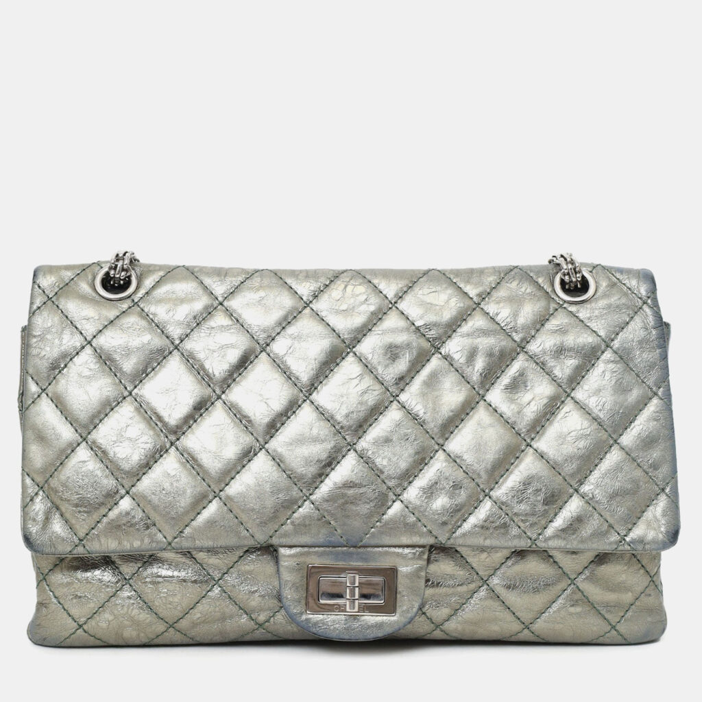 Chanel Silver Metallic Reissue 226 Double Flap Bag Chanel Silver Metallic Reissue 226 Double Flap Bag