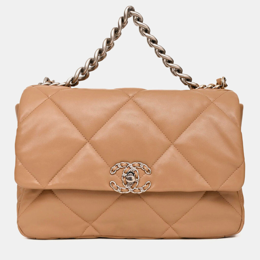 Chanel Brown Goatskin Large 19 Flap Bag Chanel Brown Goatskin Large 19 Flap Bag
