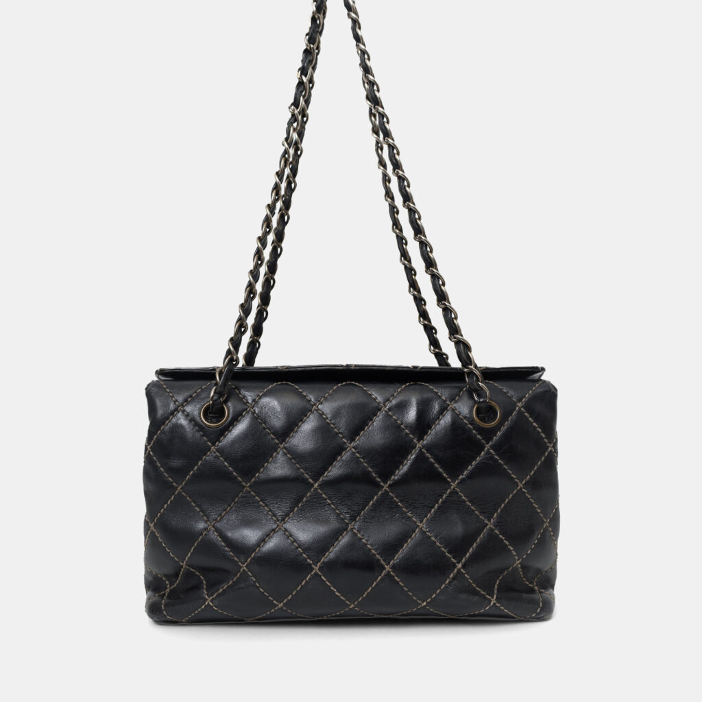 Chanel 2000-02 Black Quilted Leather Wild Stitch Shoulder Bag Chanel 2000-02 Black Quilted Leather Wild Stitch Shoulder Bag