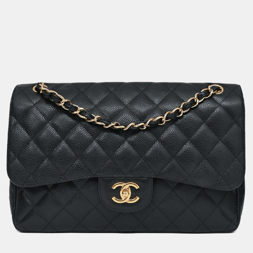 Chanel 2011-12 Black Caviar Leather Classic Jumbo Double Flap GHW Chanel 2011-12 Black Caviar Leather Classic Jumbo Double Flap GHW