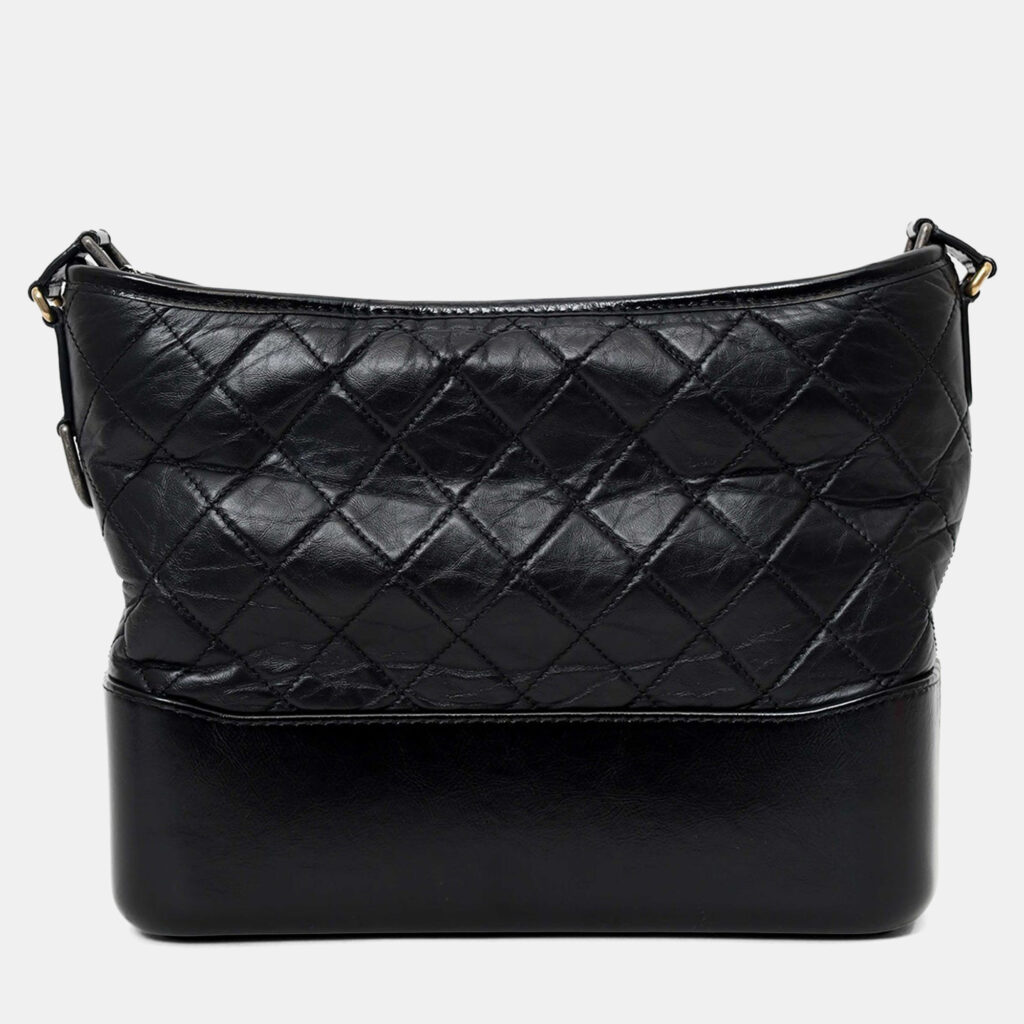 Chanel 2018 Black Leather Quilted Medium Gabrielle Crossbody Bag Chanel 2018 Black Leather Quilted Medium Gabrielle Crossbody Bag