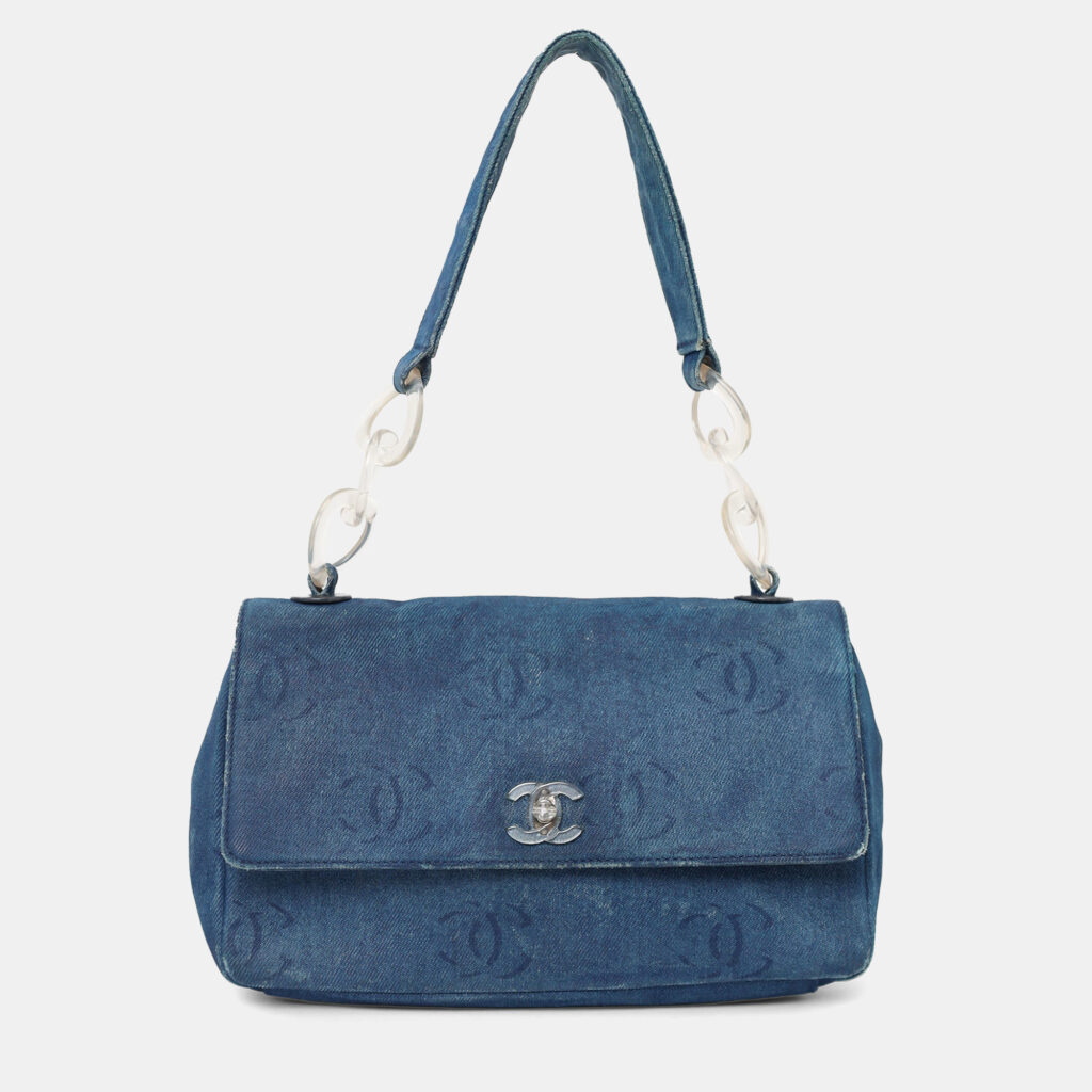 Chanel 2002-03 Blue Denim CC Single Flap Bag Chanel 2002-03 Blue Denim CC Single Flap Bag