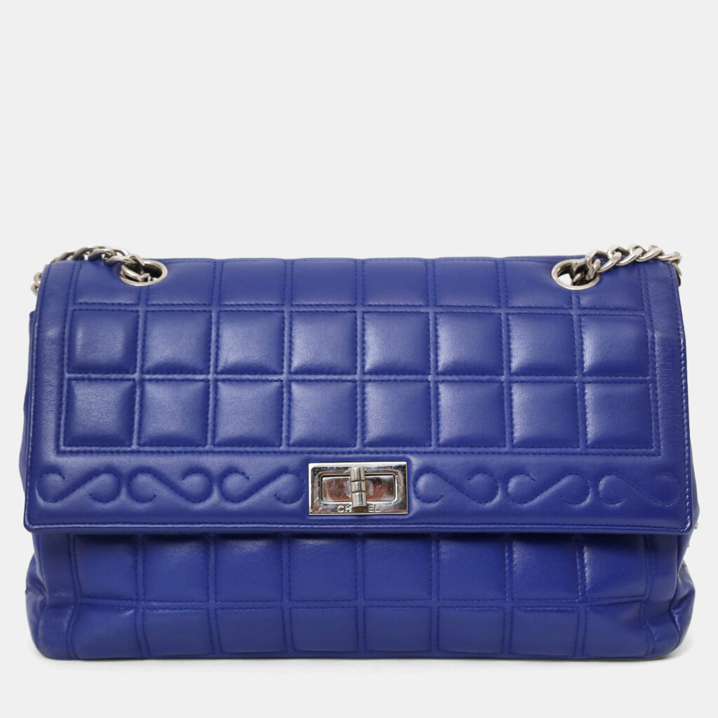 Chanel 2000-02 Blue Chocolate Bar Mademoiselle 255 Reissue Flap Bag Chanel 2000-02 Blue Chocolate Bar Mademoiselle 255 Reissue Flap Bag