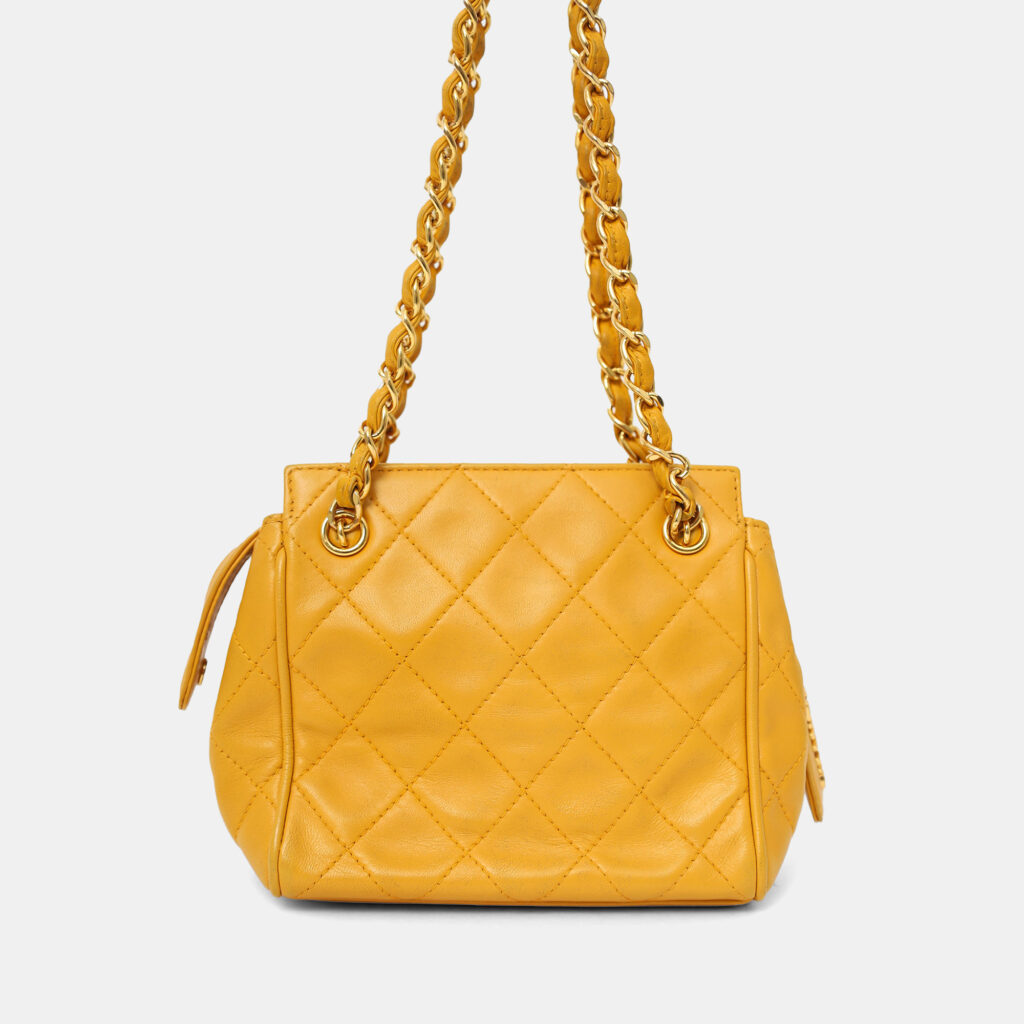 Chanel 1994-96 Yellow Quilted Lambskin Mini Square Bag Chanel 1994-96 Yellow Quilted Lambskin Mini Square Bag