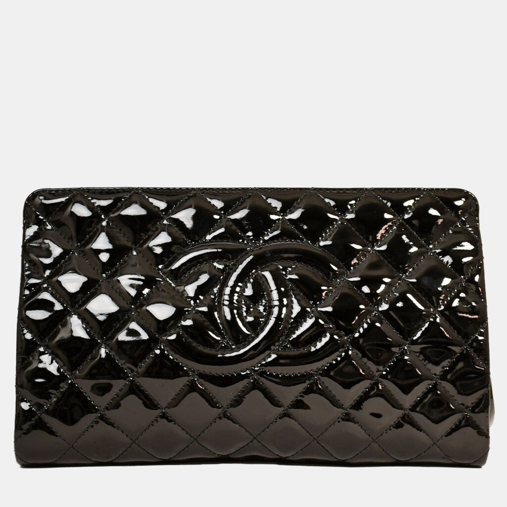 Chanel 2012-13 Black Patent Timeless Frame Clutch Chanel 2012-13 Black Patent Timeless Frame Clutch