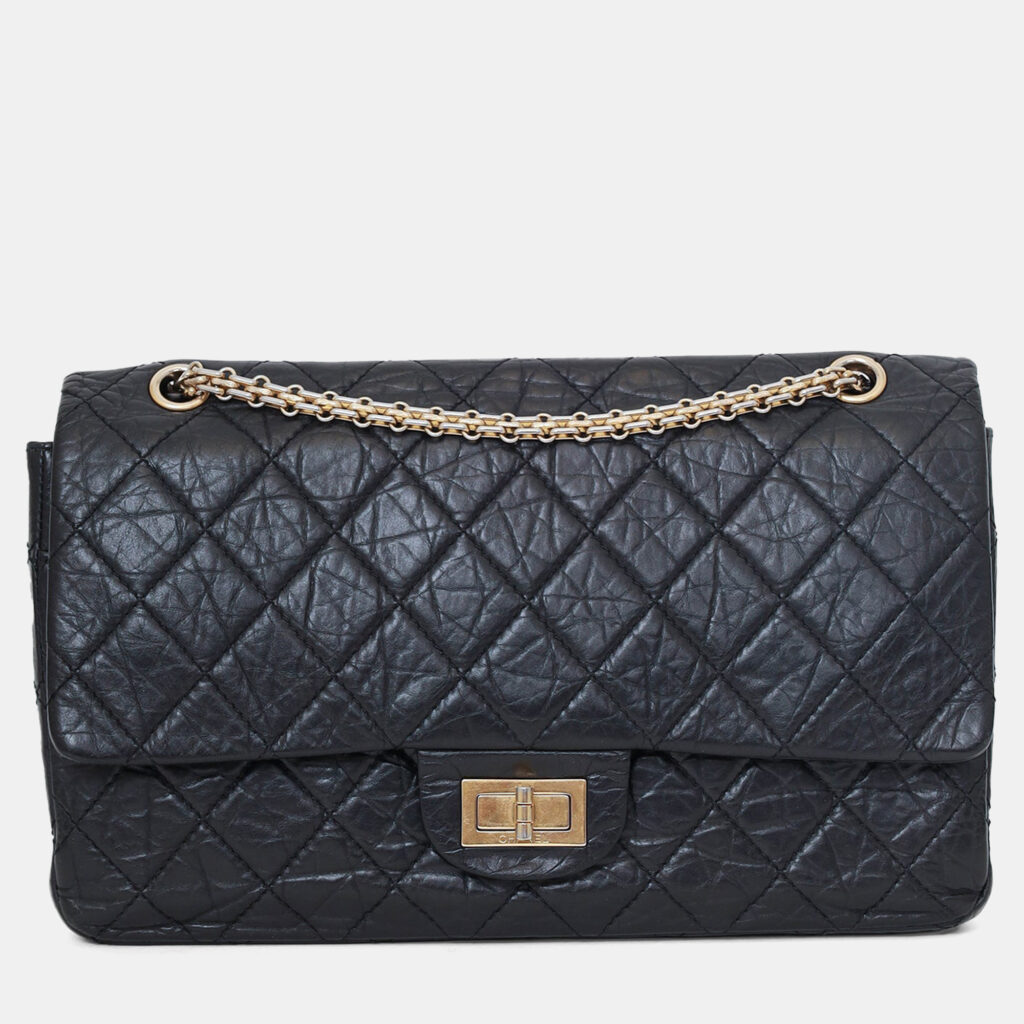 Chanel Black Quilted Aged Calfskin Large Reissue 255 Shoulder Bag Chanel Black Quilted Aged Calfskin Large Reissue 255 Shoulder Bag