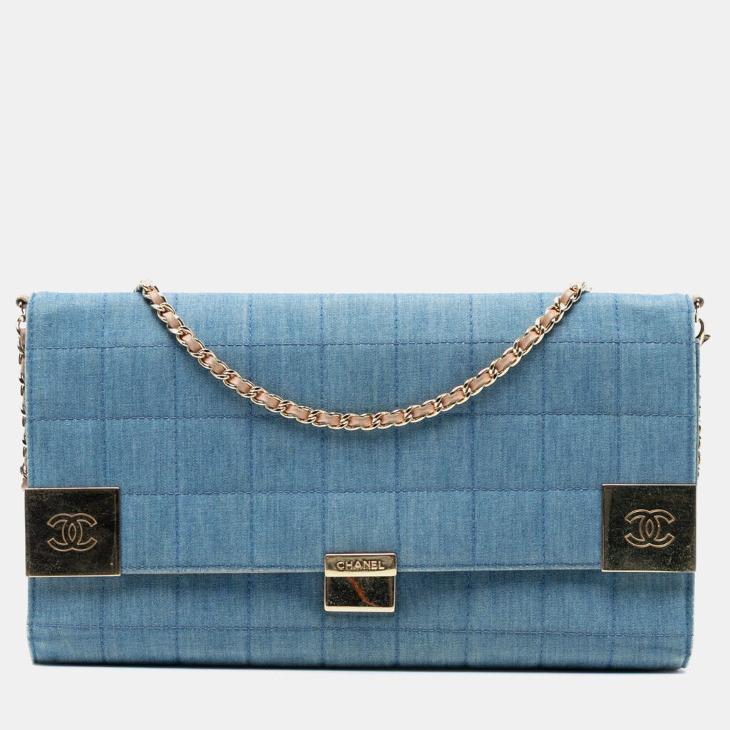 Chanel Blue CC Chocolate Bar Denim Flap Chanel Blue CC Chocolate Bar Denim Flap