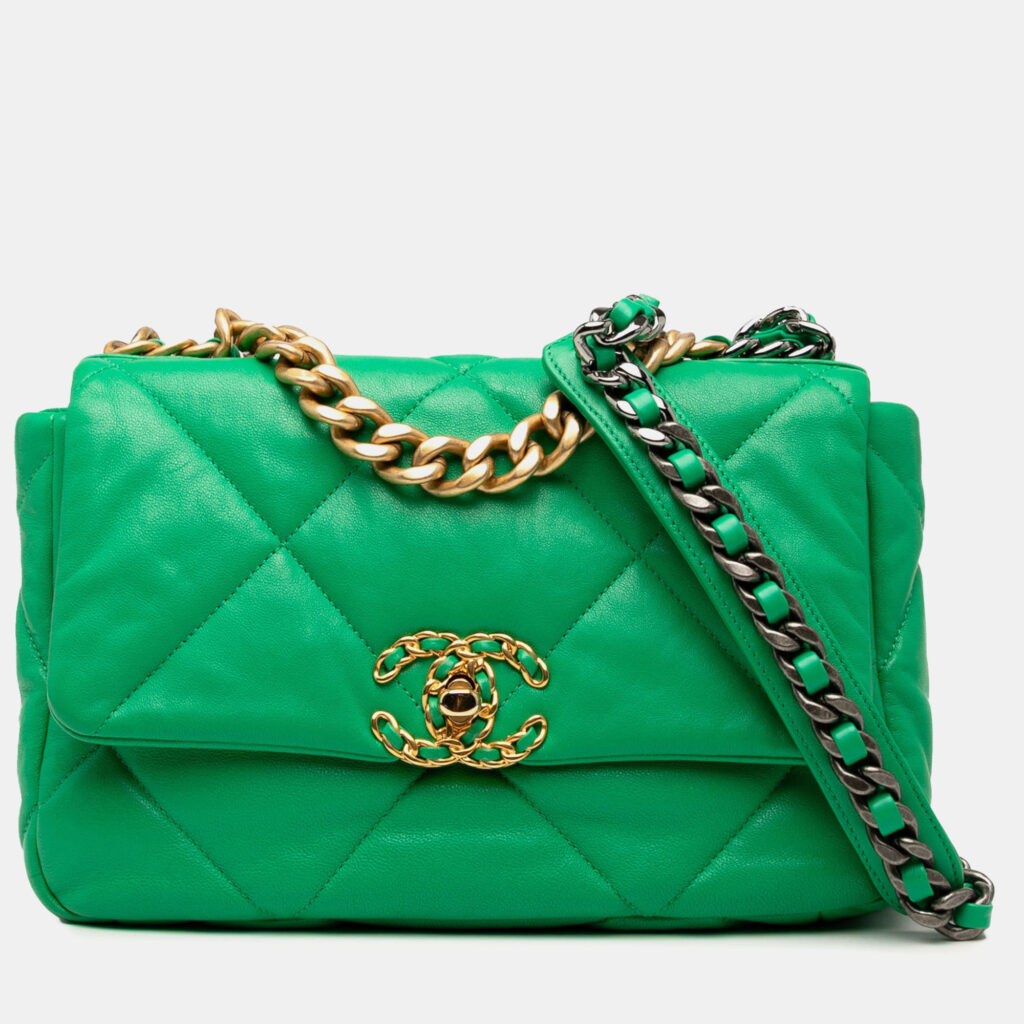 Chanel Green Medium Lambskin 19 Flap Chanel Green Medium Lambskin 19 Flap