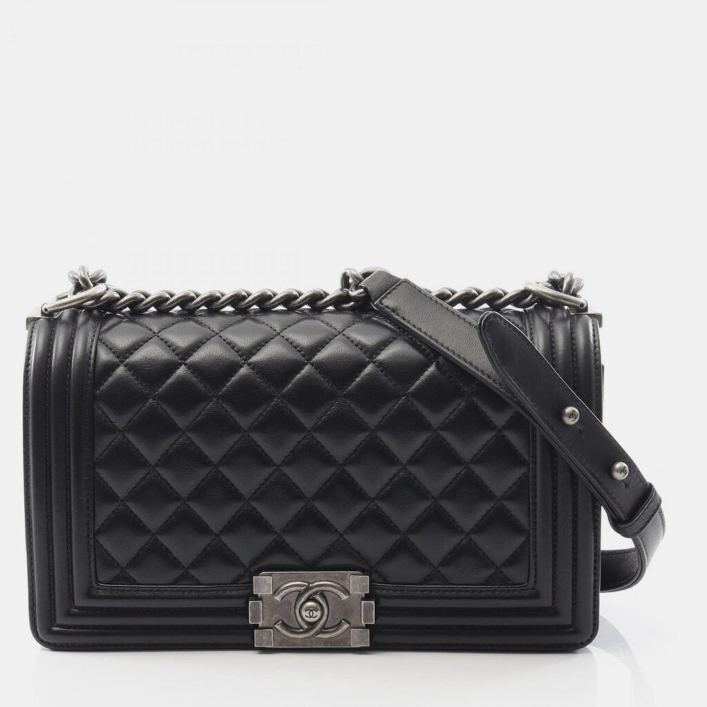 Chanel Boy Medium Black Leather Shoulder Bag
