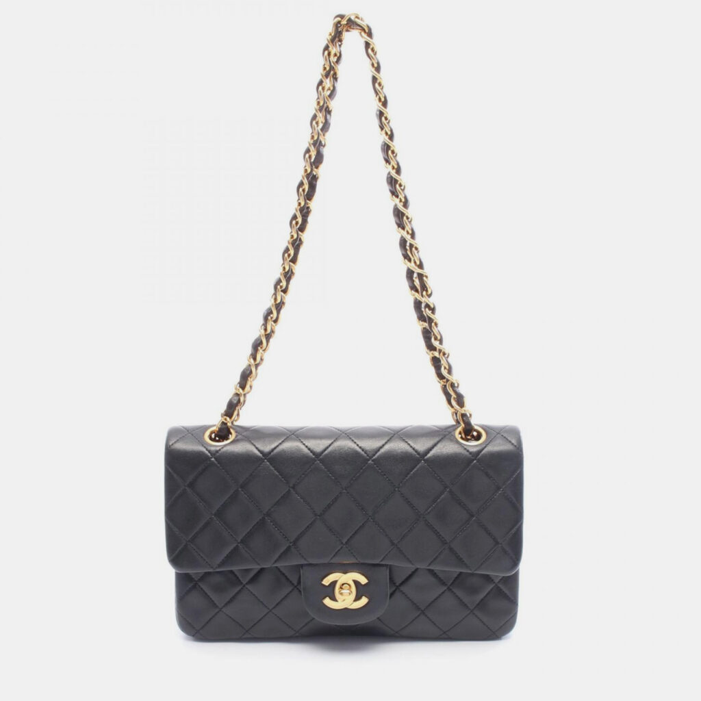 Chanel Classic Double Flap Small Lambskin Leather Shoulder Bag