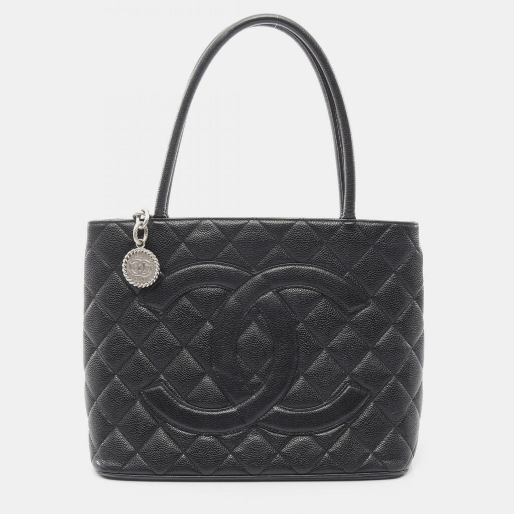 Chanel Medallion Black Caviar Leather Totes Bag Chanel Medallion Black Caviar Leather Totes Bag