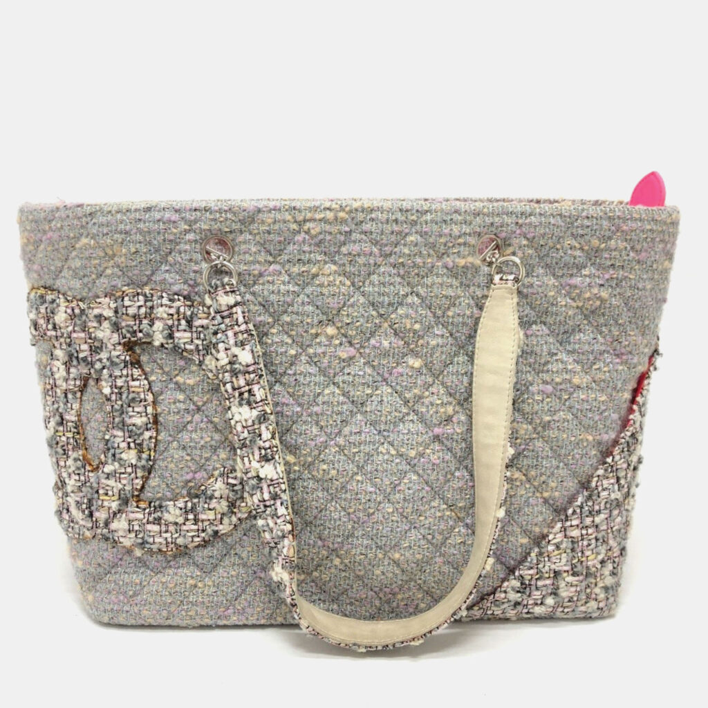 luxury-women-chanel-used-handbags-p1248462-001-1.jpeg Chanel Cc Coco Mark Cambon Line Large Shoulder Bag/Tote Bag In Tweed Purple