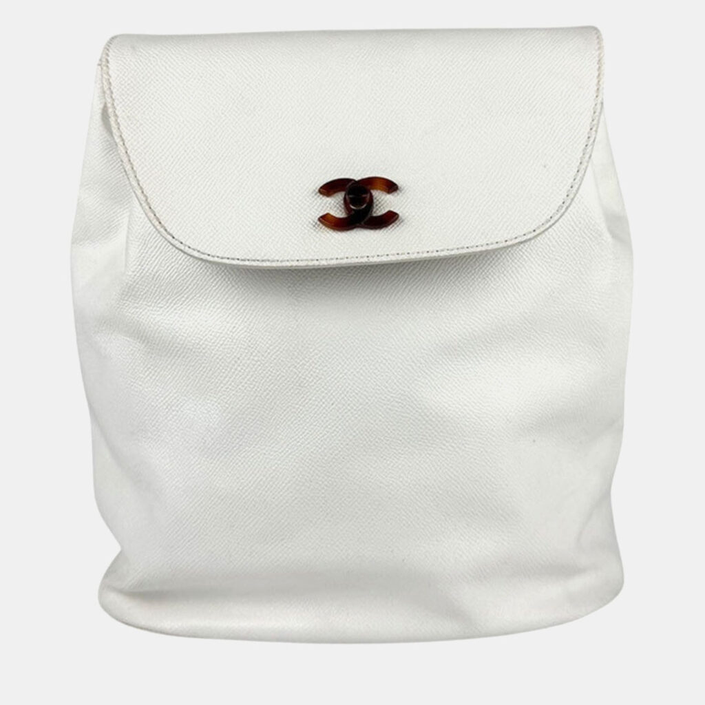luxury-women-chanel-used-handbags-p1248480-003-1.jpeg Chanel Backpack In Caviar Skin Leather White