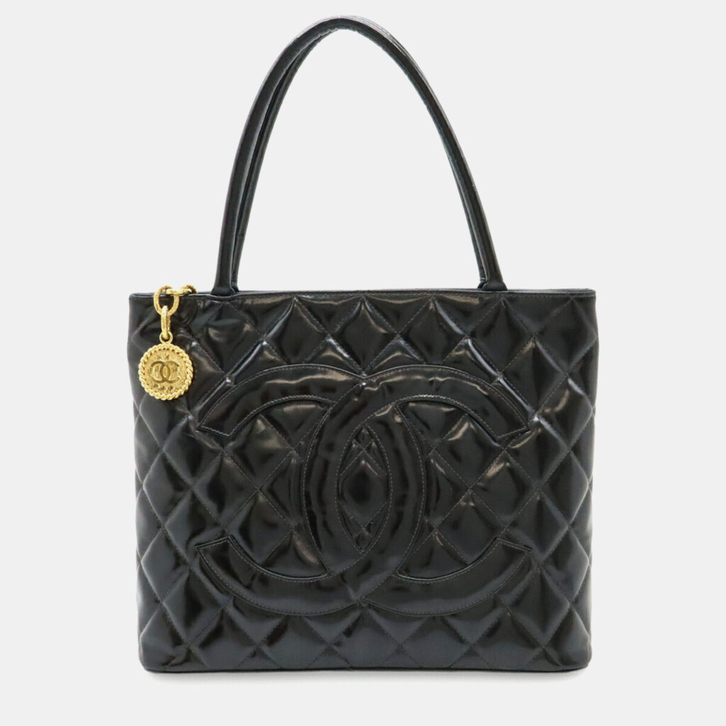 Chanel Matelasse Coco Mark Reissue Tote Bag Shoulder In Enamel And Patent Leather Black Chanel Matelasse Coco Mark Reissue Tote Bag Shoulder In Enamel And Patent Leather Black