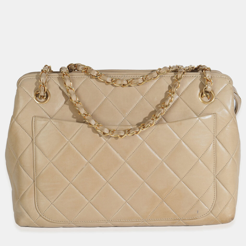 Chanel Vintage Beige Quilted Lambskin Camera Bag Chanel Vintage Beige Quilted Lambskin Camera Bag