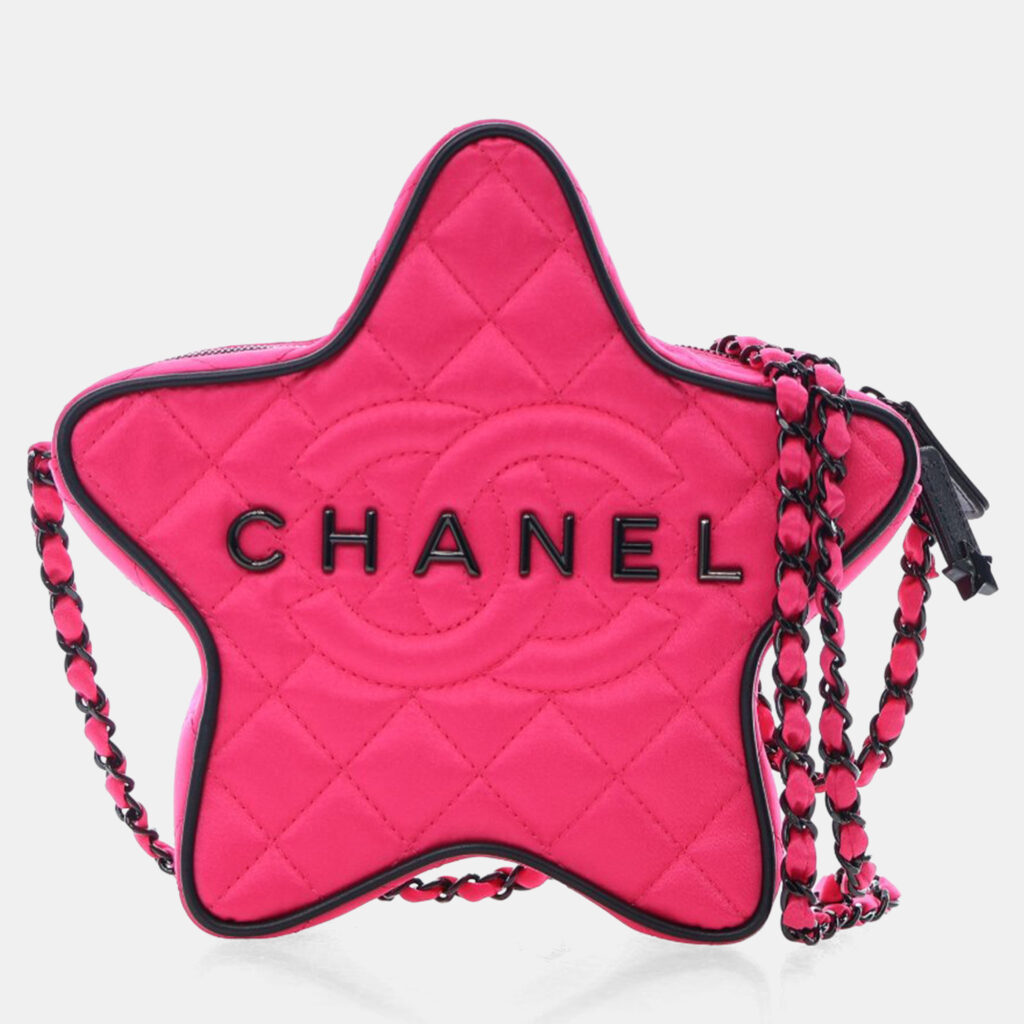 Chanel Pink Satin Walk Of Fame Star Crossbody Bag Chanel Pink Satin Walk Of Fame Star Crossbody Bag