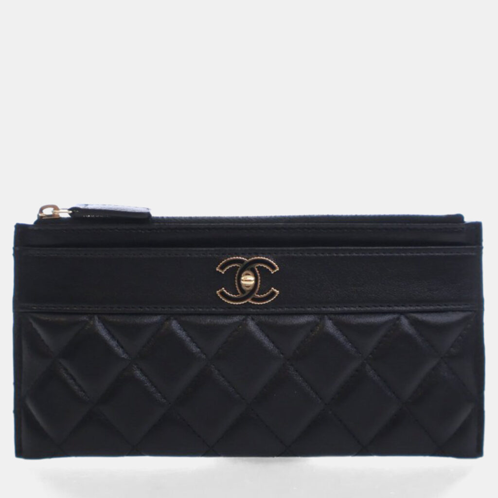 Chanel Lambskin Mademoiselle Vintage Zip Pouch Chanel Lambskin Mademoiselle Vintage Zip Pouch