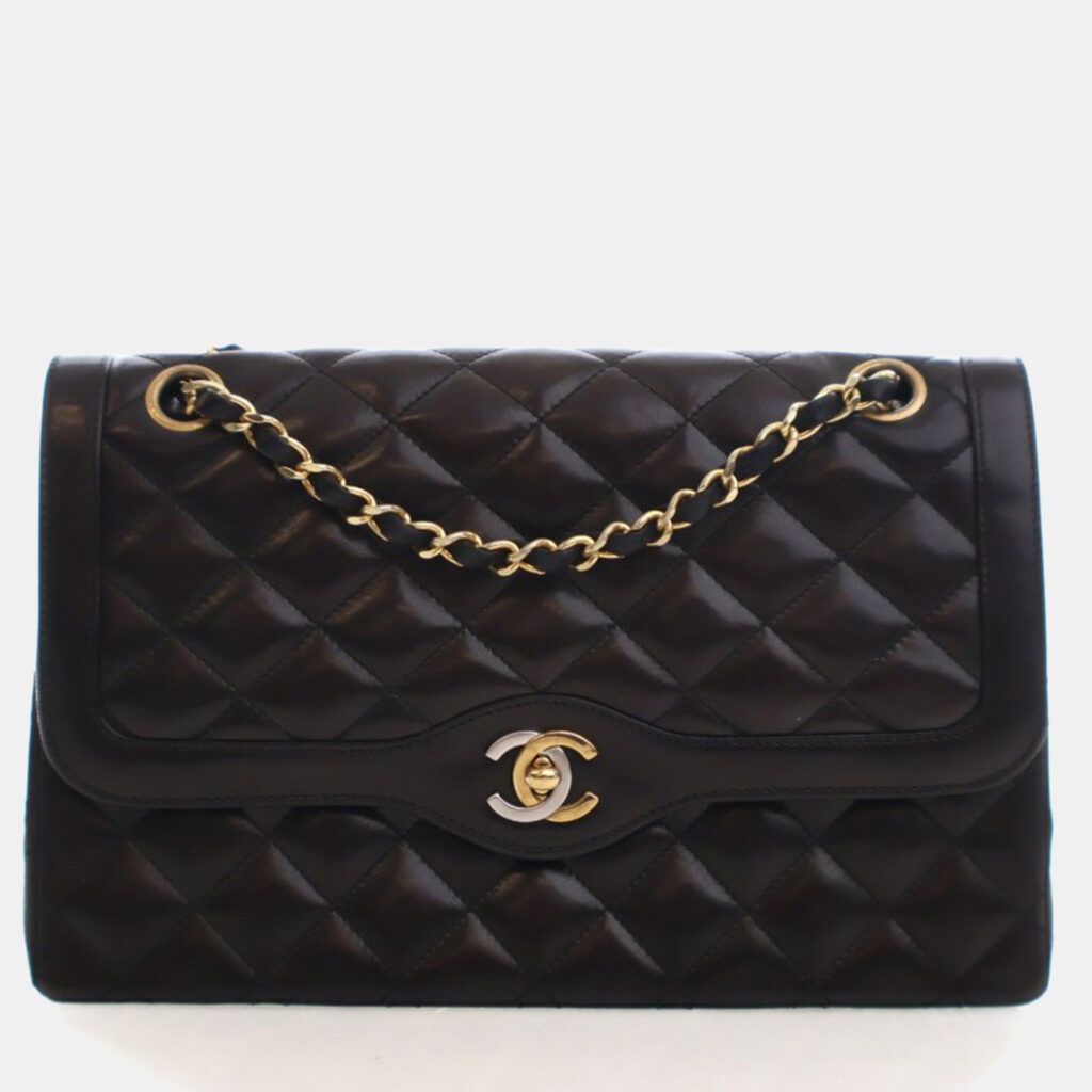 Chanel Vintage Lambskin Two-Tone Double Flap Bag Chanel Vintage Lambskin Two-Tone Double Flap Bag