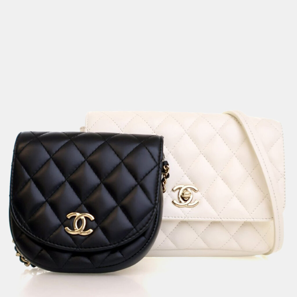 Chanel Lambskin Quilted Side Packs Flap Bag